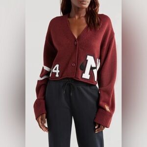 Nike X YOON Oversized Cardigan Dark Team Red FZ0724-619 Women's Size M
